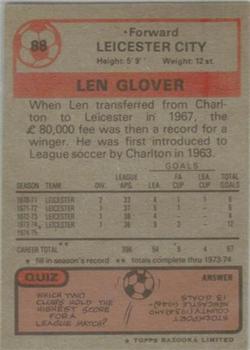 1975-76 Topps #88 Len Glover Back