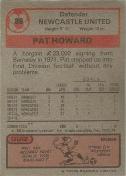 1975-76 Topps #89 Pat Howard Back