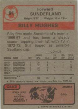 1975-76 Topps #91 Billy Hughes Back