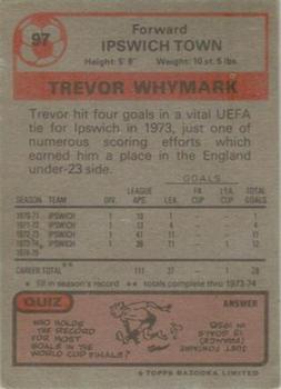 1975-76 Topps #97 Trevor Whymark Back