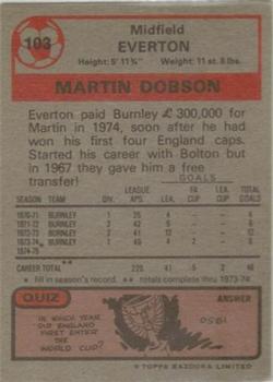 1975-76 Topps #103 Martin Dobson Back