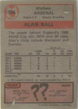 1975-76 Topps #105 Alan Ball Back