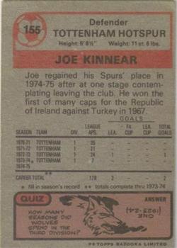 1975-76 Topps #155 Joe Kinnear Back