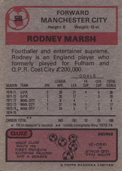 1975-76 Topps #58 Rodney Marsh Back