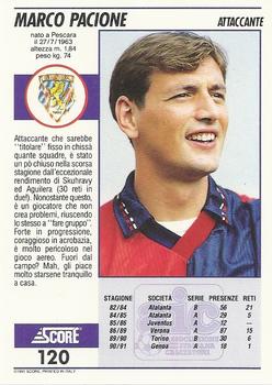 1992 Score Italian League #120 Marco Pacione Back