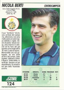 1992 Score Italian League #124 Nicola Berti Back