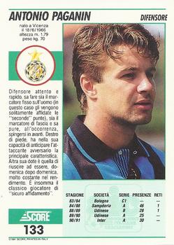 1992 Score Italian League #133 Antonio Paganin Back