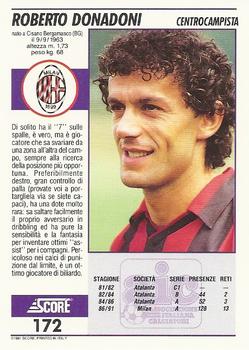 1992 Score Italian League #172 Roberto Donadoni Back