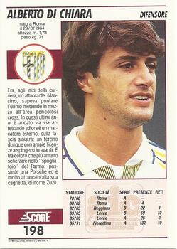 1992 Score Italian League #198 Alberto Di Chiara Back