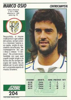 1992 Score Italian League #204 Marco Osio Back