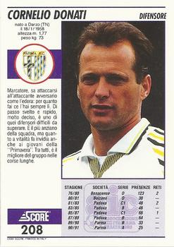 1992 Score Italian League #208 Cornelio Donati Back