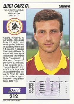 1992 Score Italian League #212 Luigi Garzya Back