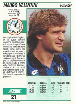 1992 Score Italian League #21 Mauro Valentini Back