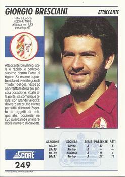 1992 Score Italian League #249 Giorgio Bresciani Back