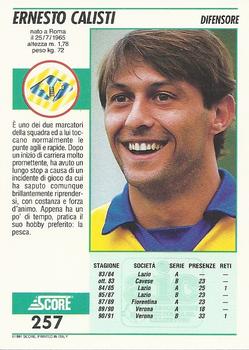 1992 Score Italian League #257 Ernesto Calisti Back