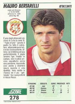 1992 Score Italian League #278 Mauro Bertarelli Back