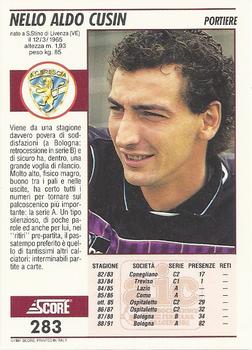1992 Score Italian League #283 Nello Aldo Cusin Back