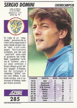 1992 Score Italian League #285 Sergio Domini Back