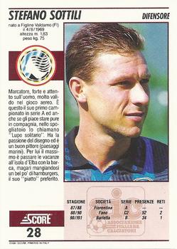 1992 Score Italian League #28 Stefano Sottili Back
