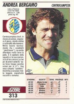 1992 Score Italian League #313 Andrea Bergamo Back