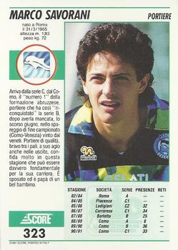 1992 Score Italian League #323 Marco Savorani Back