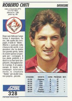 1992 Score Italian League #328 Roberto Chiti Back