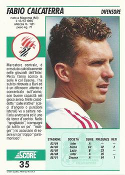 1992 Score Italian League #35 Fabio Calcaterra Back