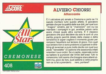 1992 Score Italian League #408 Alviero Chiorri Back