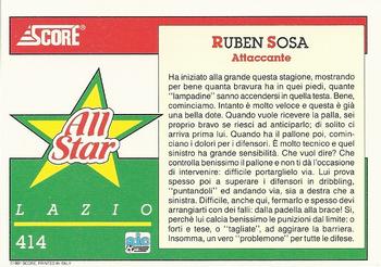 1992 Score Italian League #414 Ruben Sosa Back