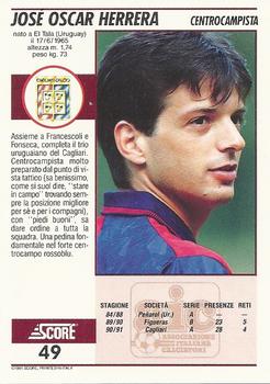 1992 Score Italian League #49 Jose Oscar Herrera Back