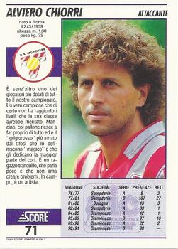 1992 Score Italian League #71 Alviero Chiorri Back