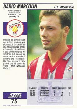 1992 Score Italian League #75 Dario Marcolin Back