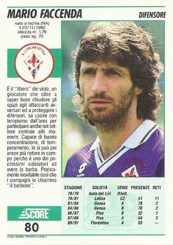 1992 Score Italian League #80 Mario Faccenda Back