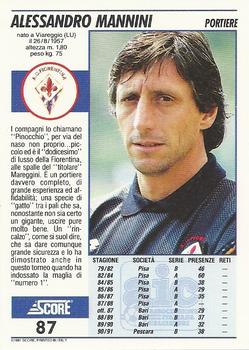 1992 Score Italian League #87 Alessandro Mannini Back