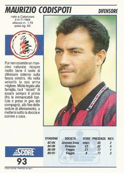 1992 Score Italian League #93 Maurizio Codispoti Back