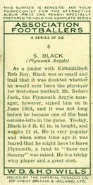 1935-36 Wills's Association Footballers #4 Sammy Black  Back