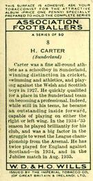 1935-36 Wills's Association Footballers #8 Raich Carter  Back