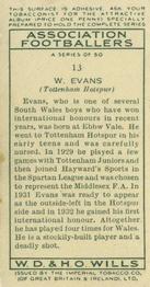 1935-36 Wills's Association Footballers #13 Willie Evans Back