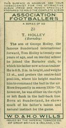 1935-36 Wills's Association Footballers #20 Tom Holley  Back