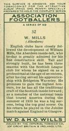 1935-36 Wills's Association Footballers #32 Willie Mills  Back