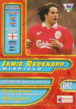 1997-98 Merlin Premier Gold #92 Jamie Redknapp  Back
