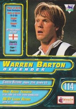 1997-98 Merlin Premier Gold #114 Warren Barton  Back