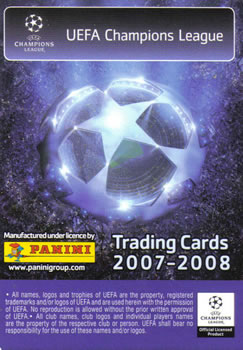 2007-08 Panini UEFA Champions League (European Edition) #139 Nani Back
