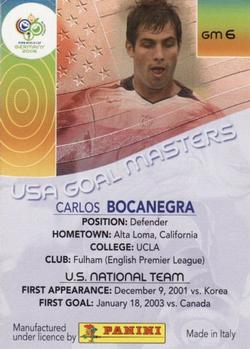 2006 Panini World Cup - USA Goal Masters #GM6 Carlos Bocanegra Back
