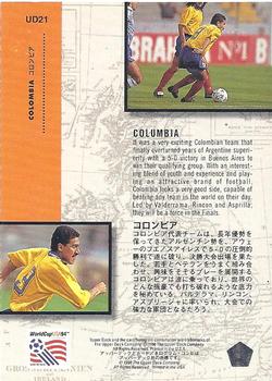 1994 Upper Deck World Cup Contenders English/Japanese - UD Set #UD21 Colombia Back