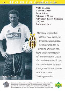 1998 Upper Deck Juventus FC #20 Sergio Brio Back