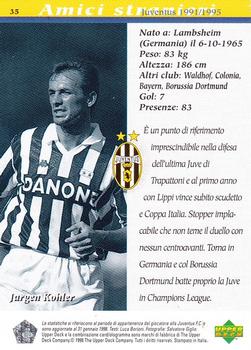 1998 Upper Deck Juventus FC #35 Jurgen Kohler Back