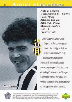 1998 Upper Deck Juventus FC #39 Rui Barros Back