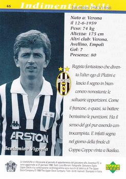 1998 Upper Deck Juventus FC #46 Beniamino Vignola Back