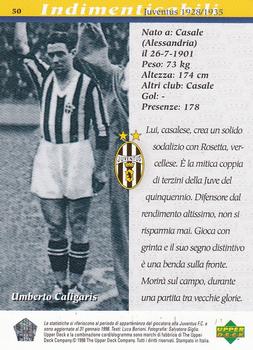 1998 Upper Deck Juventus FC #50 Umberto Caligaris Back